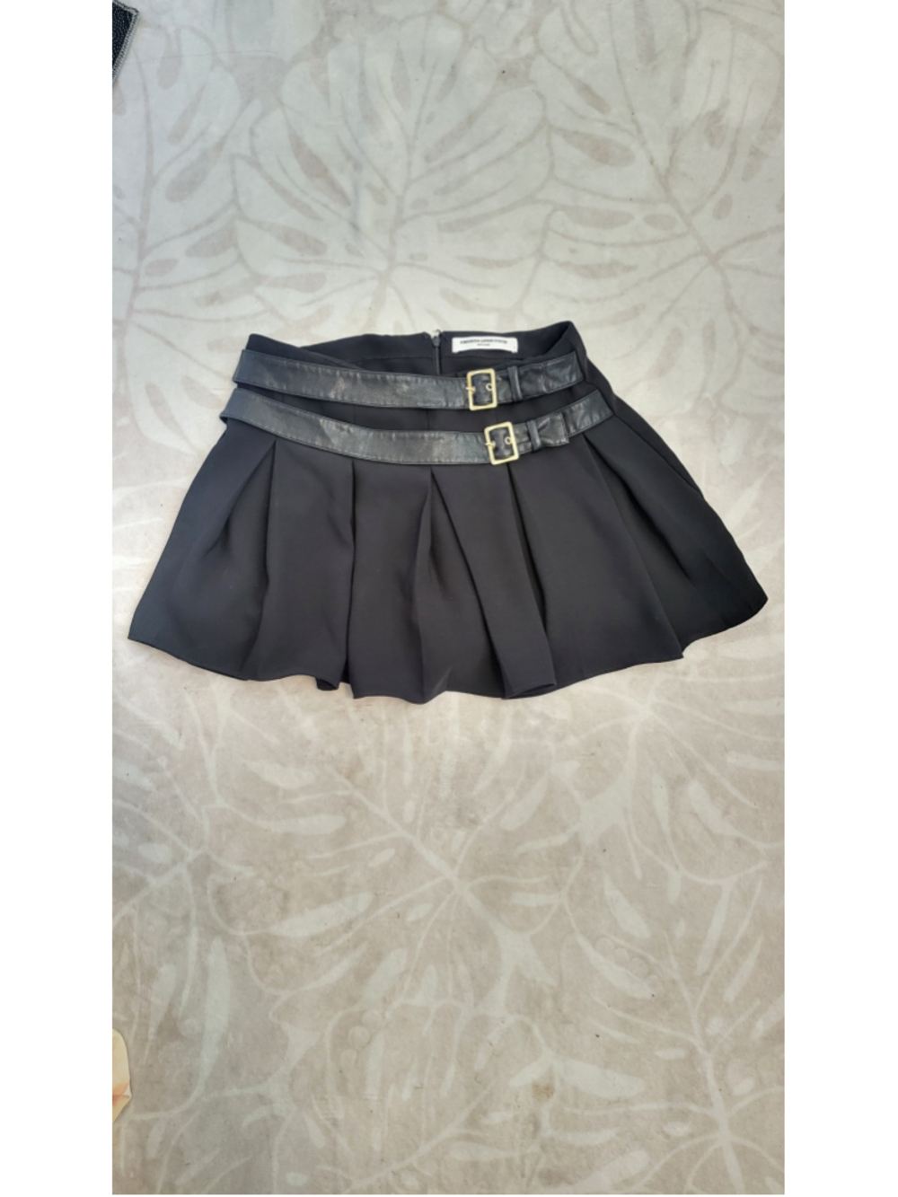 Amanda Uprichard Sanders Belted Black Pleated Mini Skort Size S - Picture 3 of 6